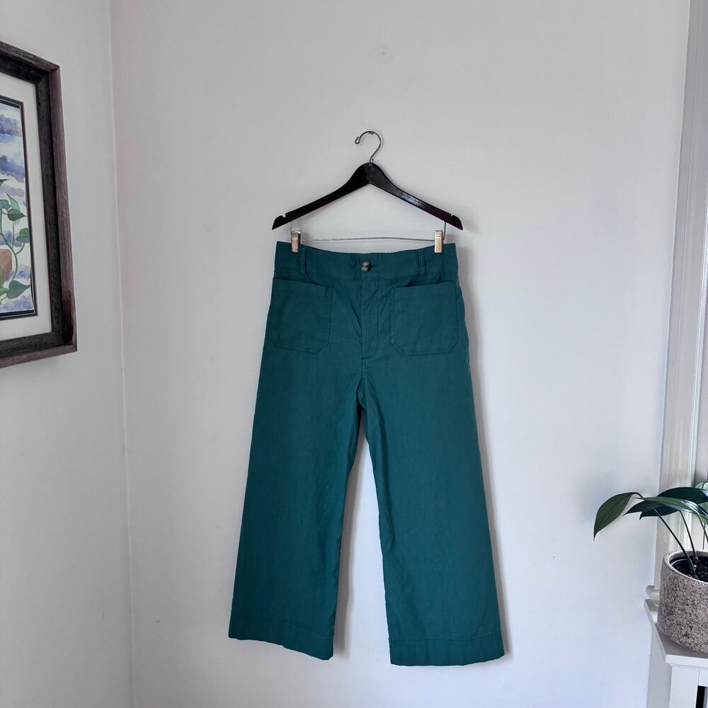 Maeve The Colette Green Cropped Wide Leg Trouser —size 32 - Picture 9 of 9